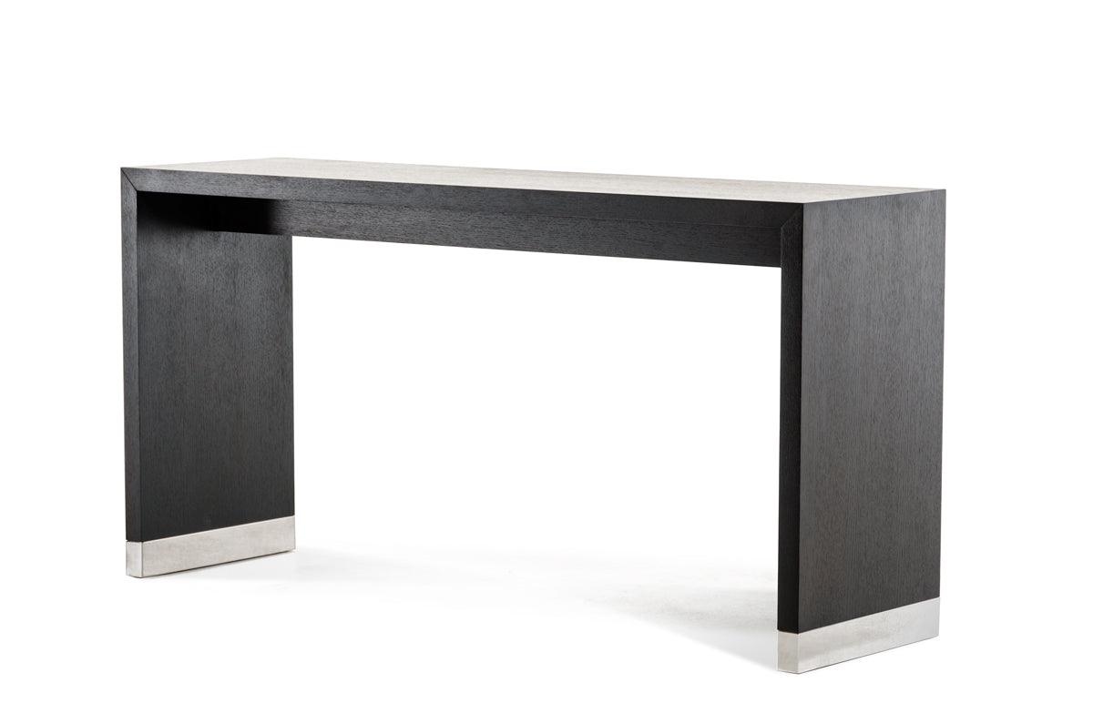 35" Wenge Veneer and Stainless Steel Bar Table - AFS