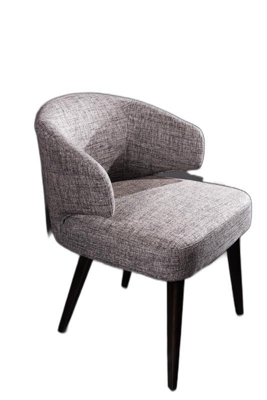 31" Grey Fabric Dining Chair with Wood Legs - AFS