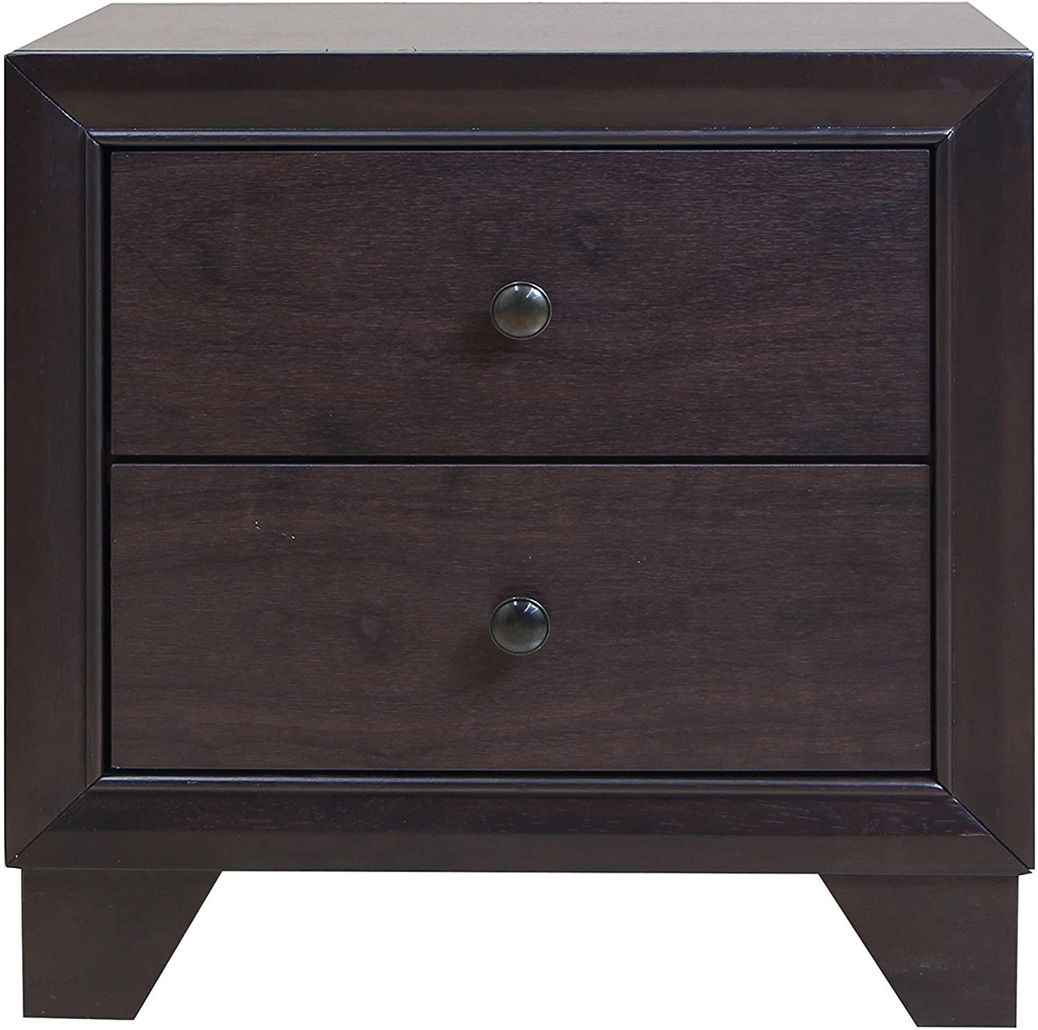 22" X 16" X 22" Espresso Rubber Wood Nightstand - AFS