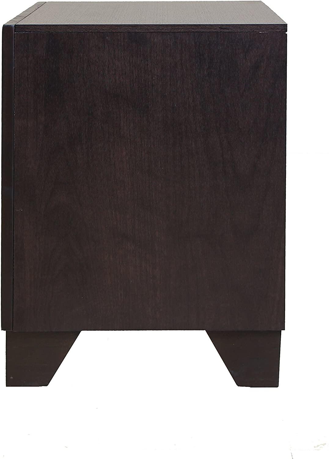 22" X 16" X 22" Espresso Rubber Wood Nightstand - AFS