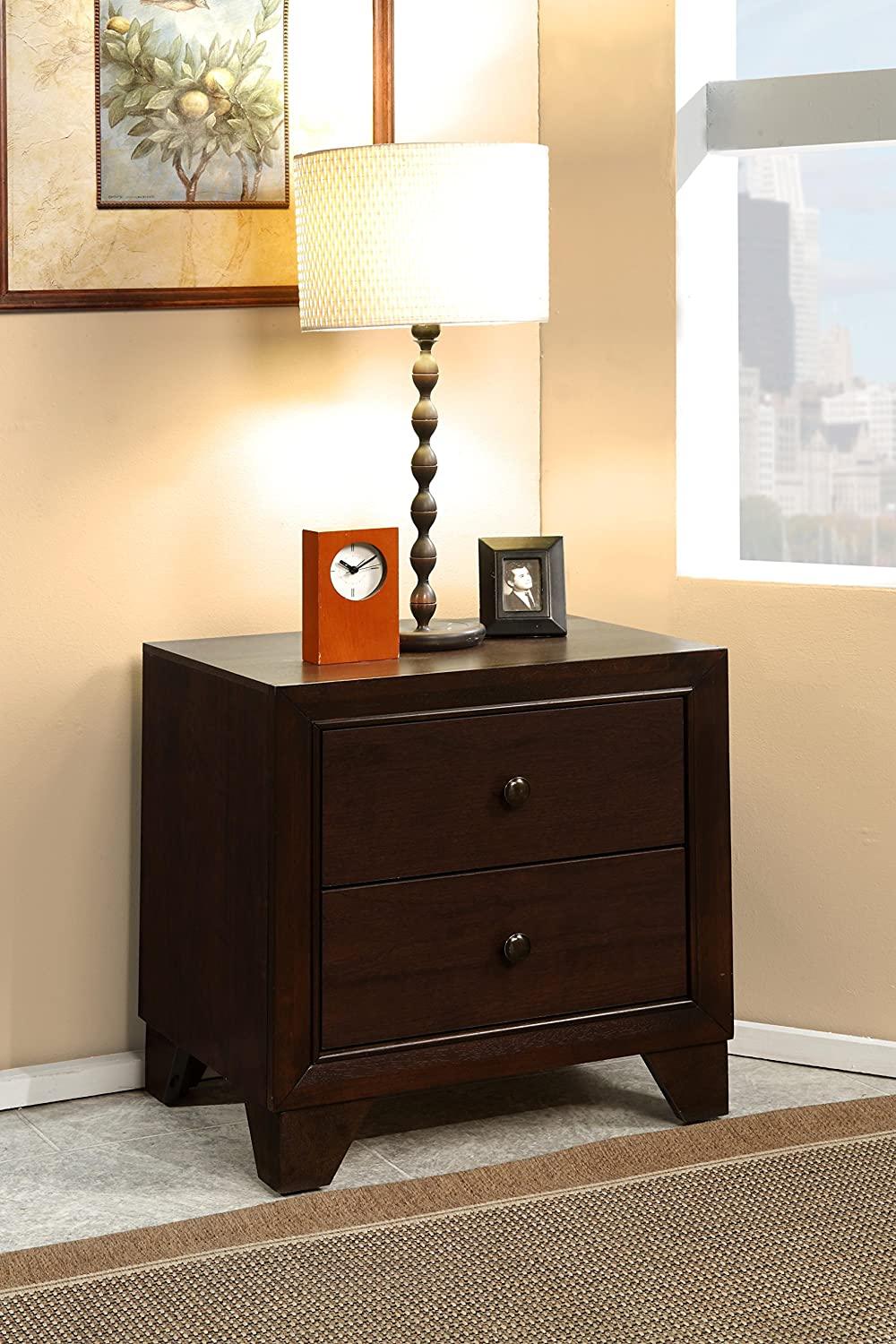 22" X 16" X 22" Espresso Rubber Wood Nightstand - AFS