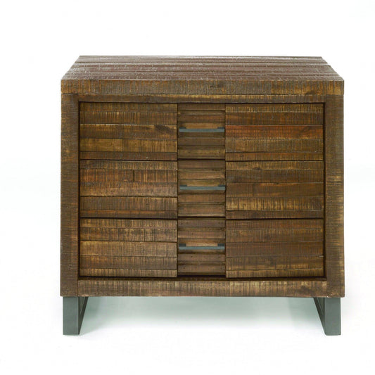 Reclaimed Oak 3 Drawer Nightstand - AFS