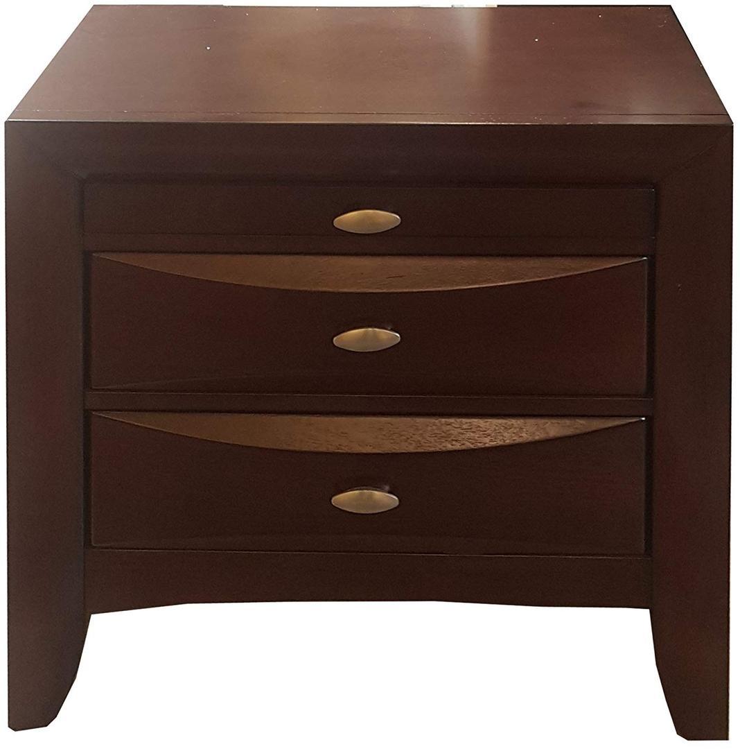 Elegant White 3 Drawer Nightstand - AFS