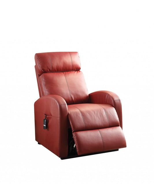 Faux Leather Power Motion Lift Recliner in Red - AFS