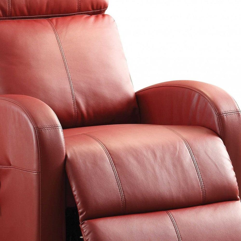 Faux Leather Power Motion Lift Recliner in Red - AFS