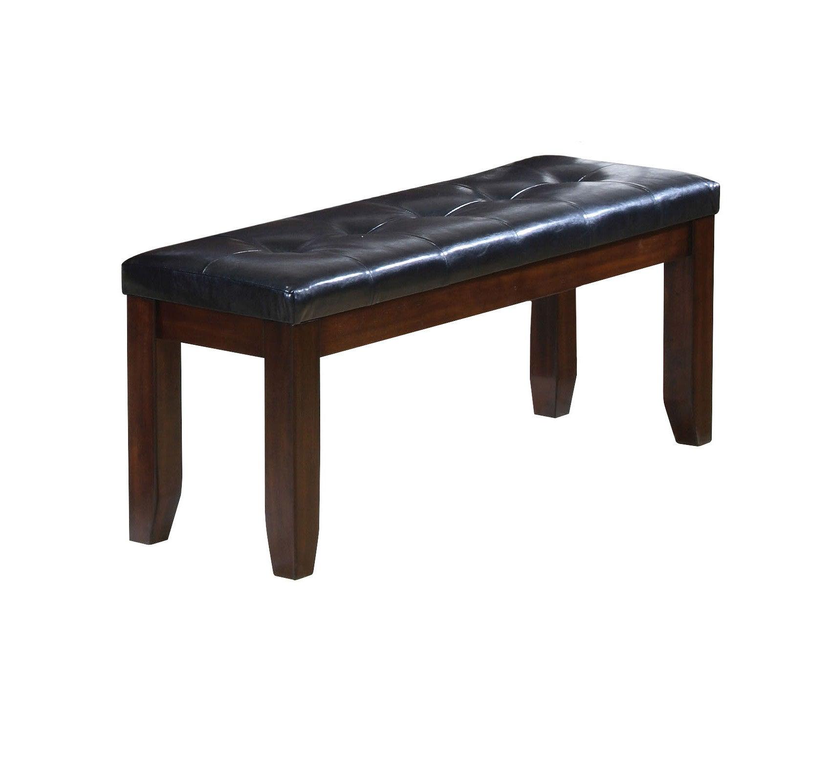 Urbana Bench , Black PU & Cherry - AFS