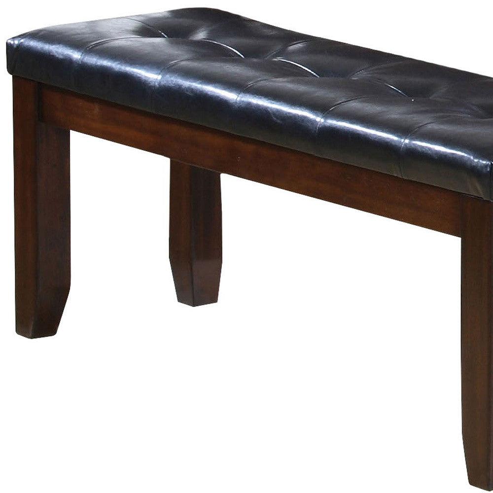 Urbana Bench , Black PU & Cherry - AFS