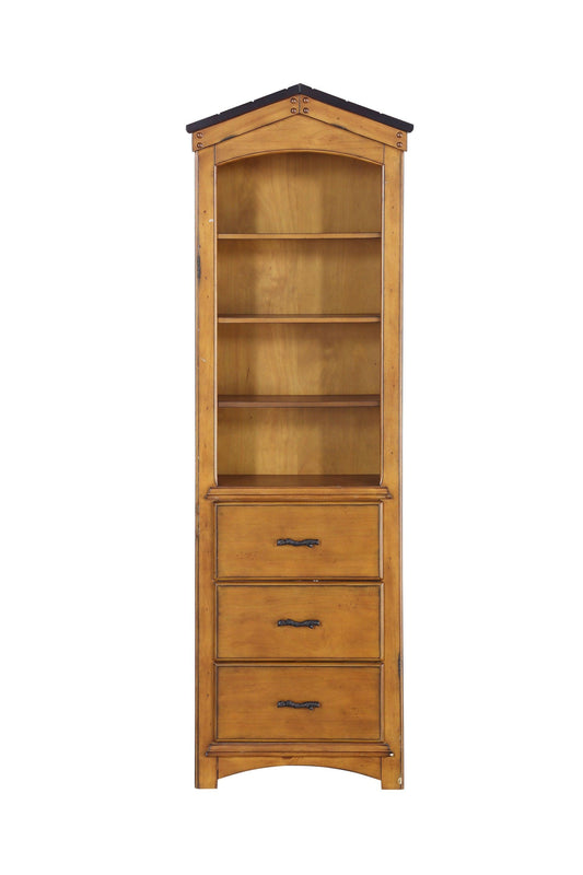 24" X 14" X 78" Rustic Oak Bookcase Cabinet - AFS