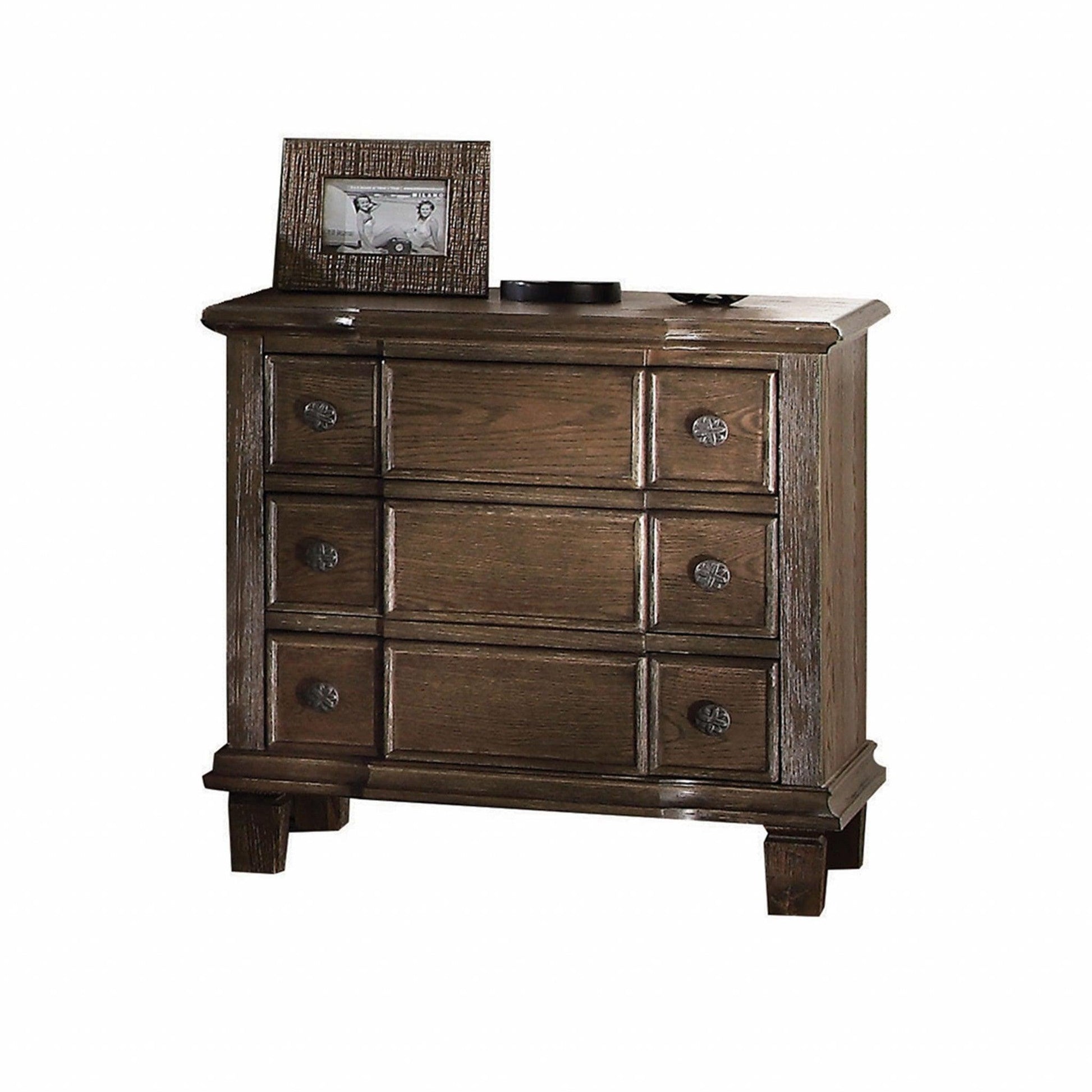 27" X 18" X 26" Weathered Oak Wooden Nightstand - AFS