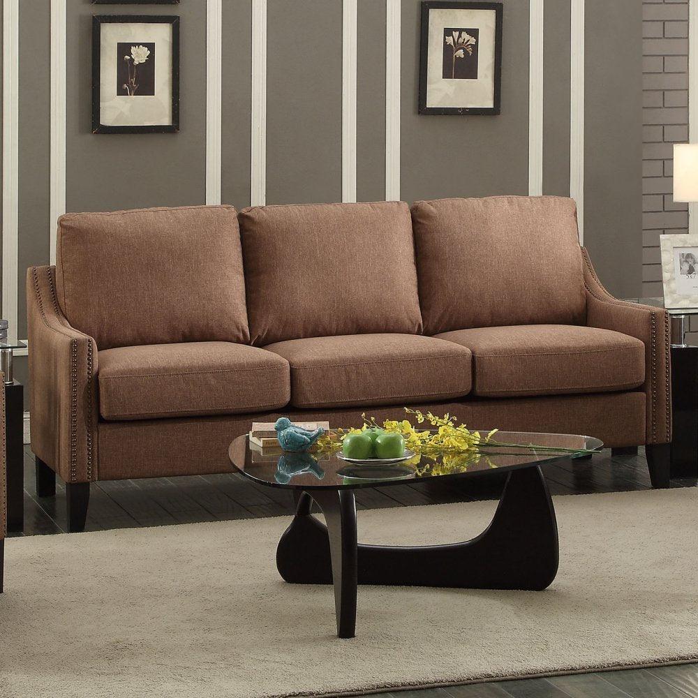 68" X 31" X 36" Gray Linen Sofa - AFS