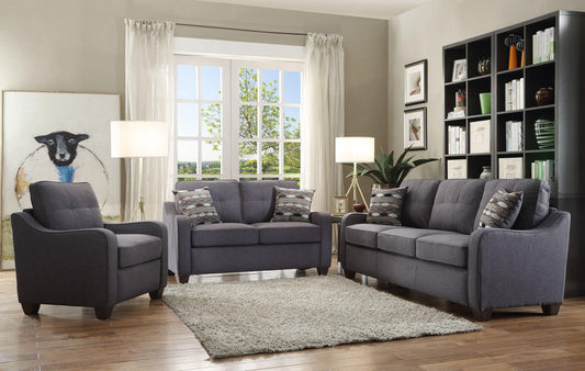 30" X 31" X 35" Gray Linen Upholstery Chair - AFS