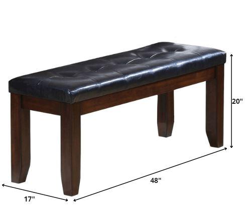 48" X 17" X 20" Black And Espresso Elegant Bench - AFS