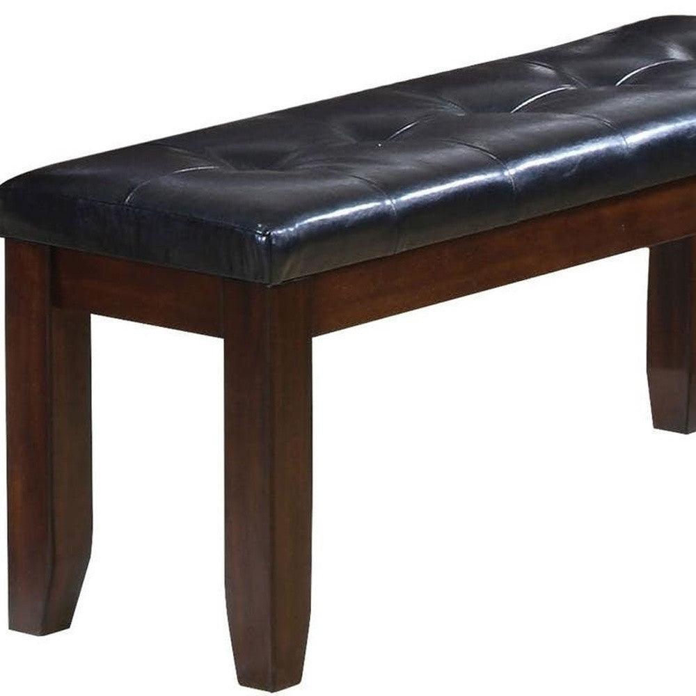 48" X 17" X 20" Black And Espresso Elegant Bench - AFS