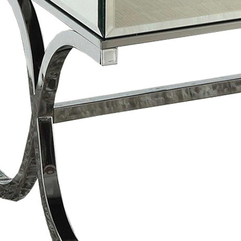 42" X 21" X 19" Mirrored Top And Chrome Coffee Table - AFS