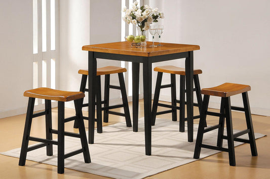 Mod Black and Natural Counter Height Five Piece Dining Set - AFS