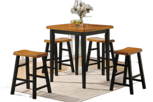 Mod Black and Natural Counter Height Five Piece Dining Set - AFS