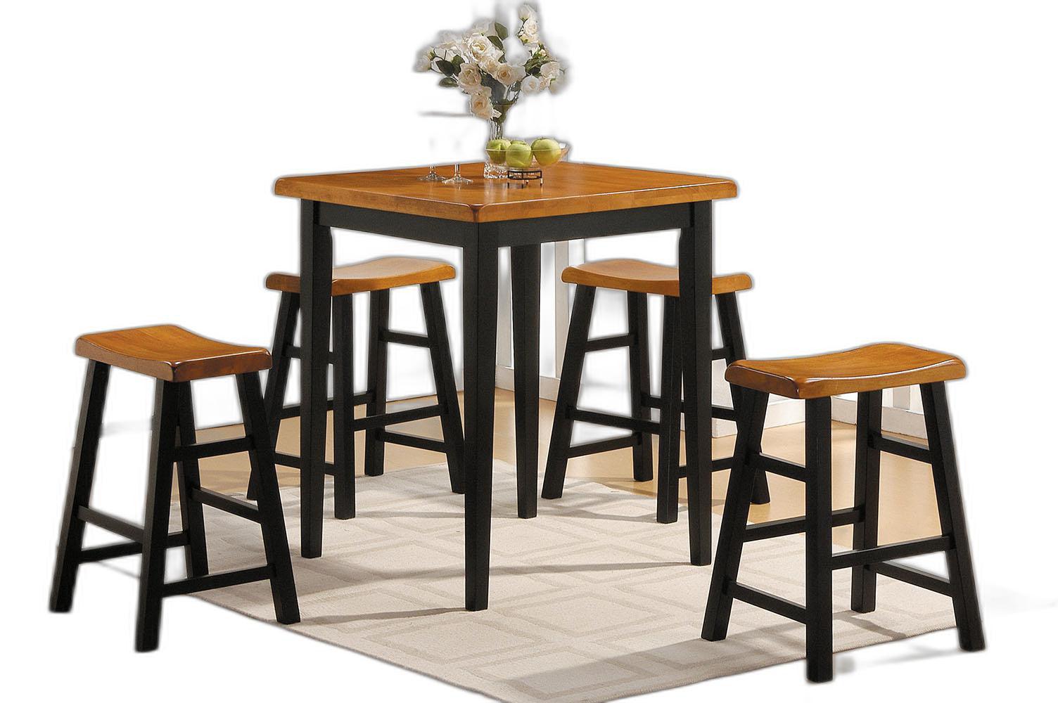 Mod Black and Natural Counter Height Five Piece Dining Set - AFS