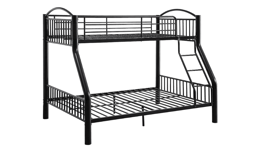 78" X 56" X 67" Twin Over Full Black Bunk Bed - AFS