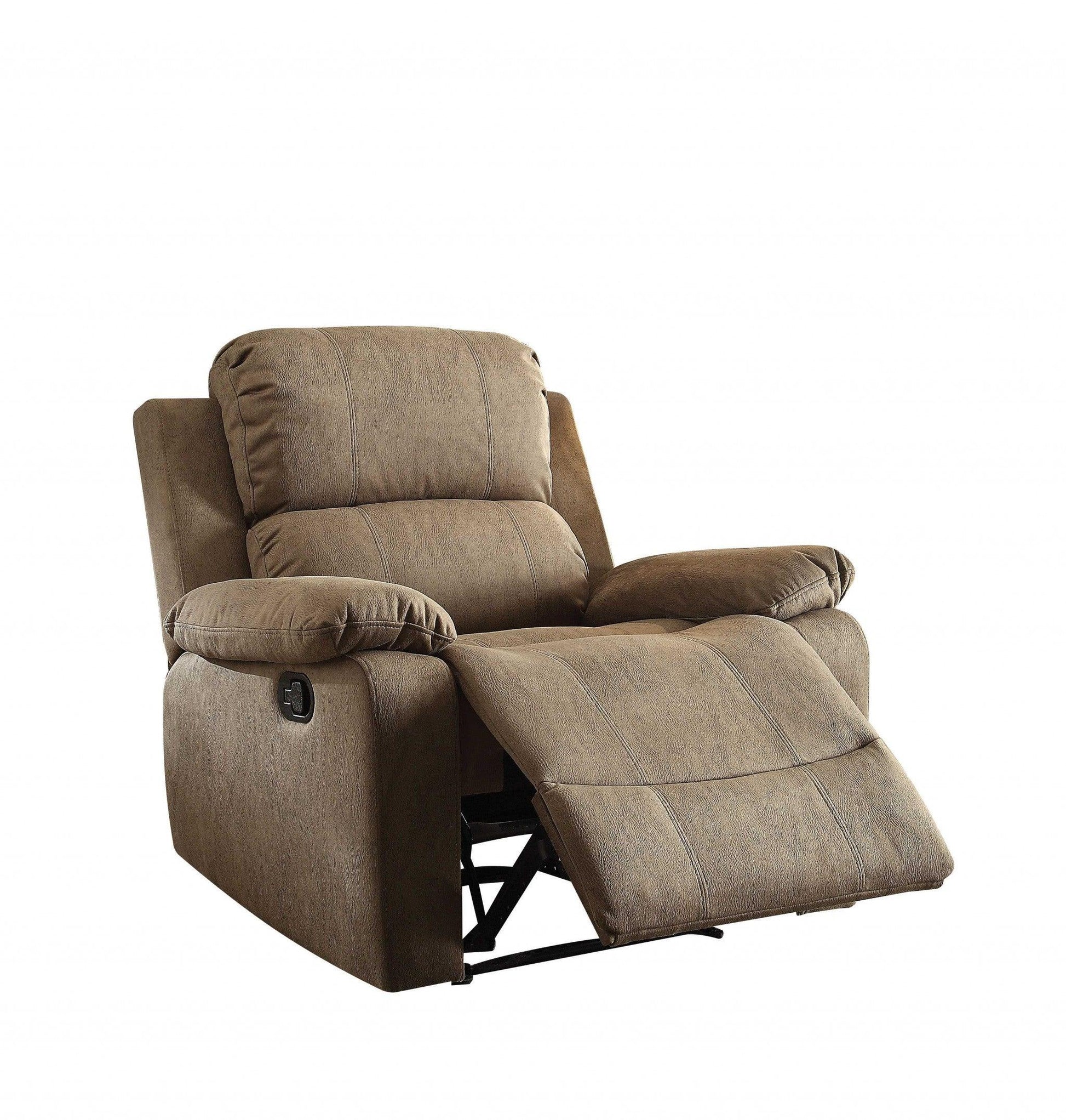 38" X 38" X 39" Charcoal Polished Microfiber Fabric Recliner - AFS