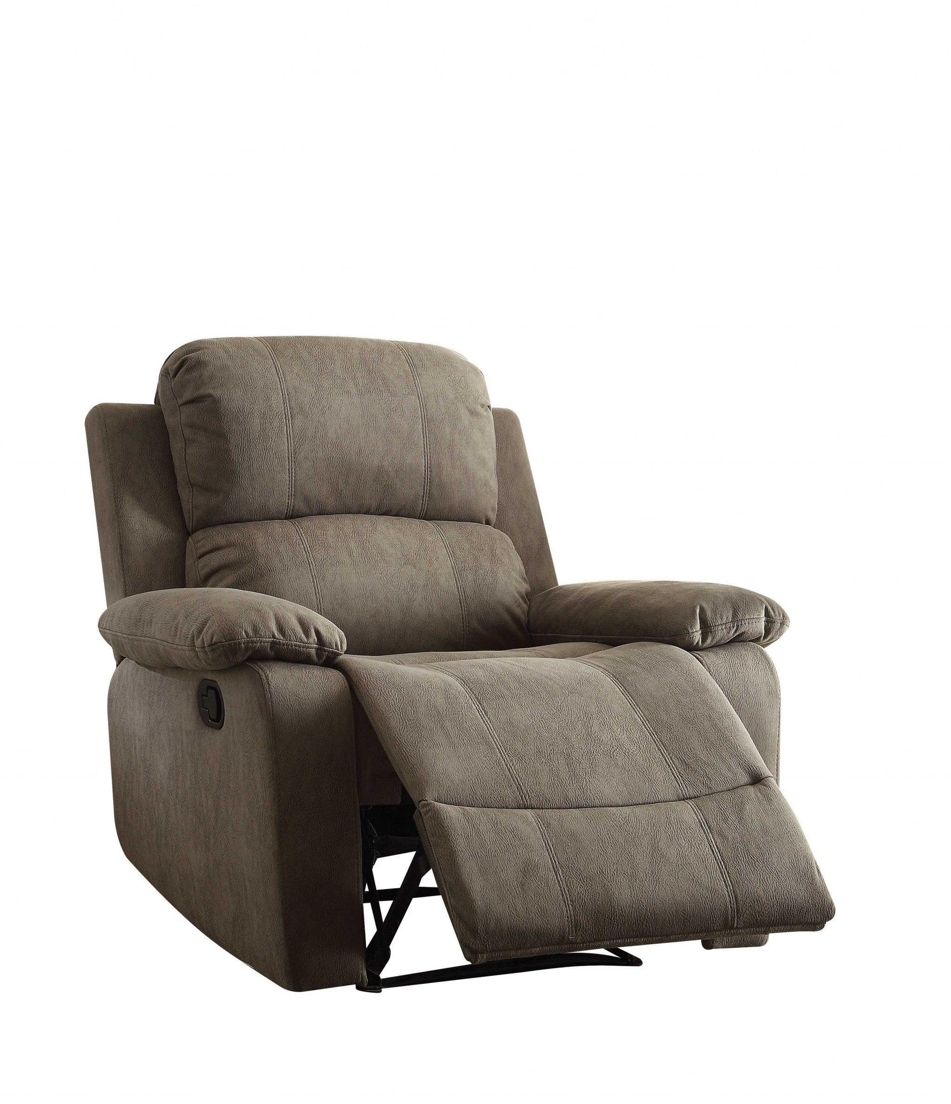 38" X 38" X 39" Charcoal Polished Microfiber Fabric Recliner - AFS