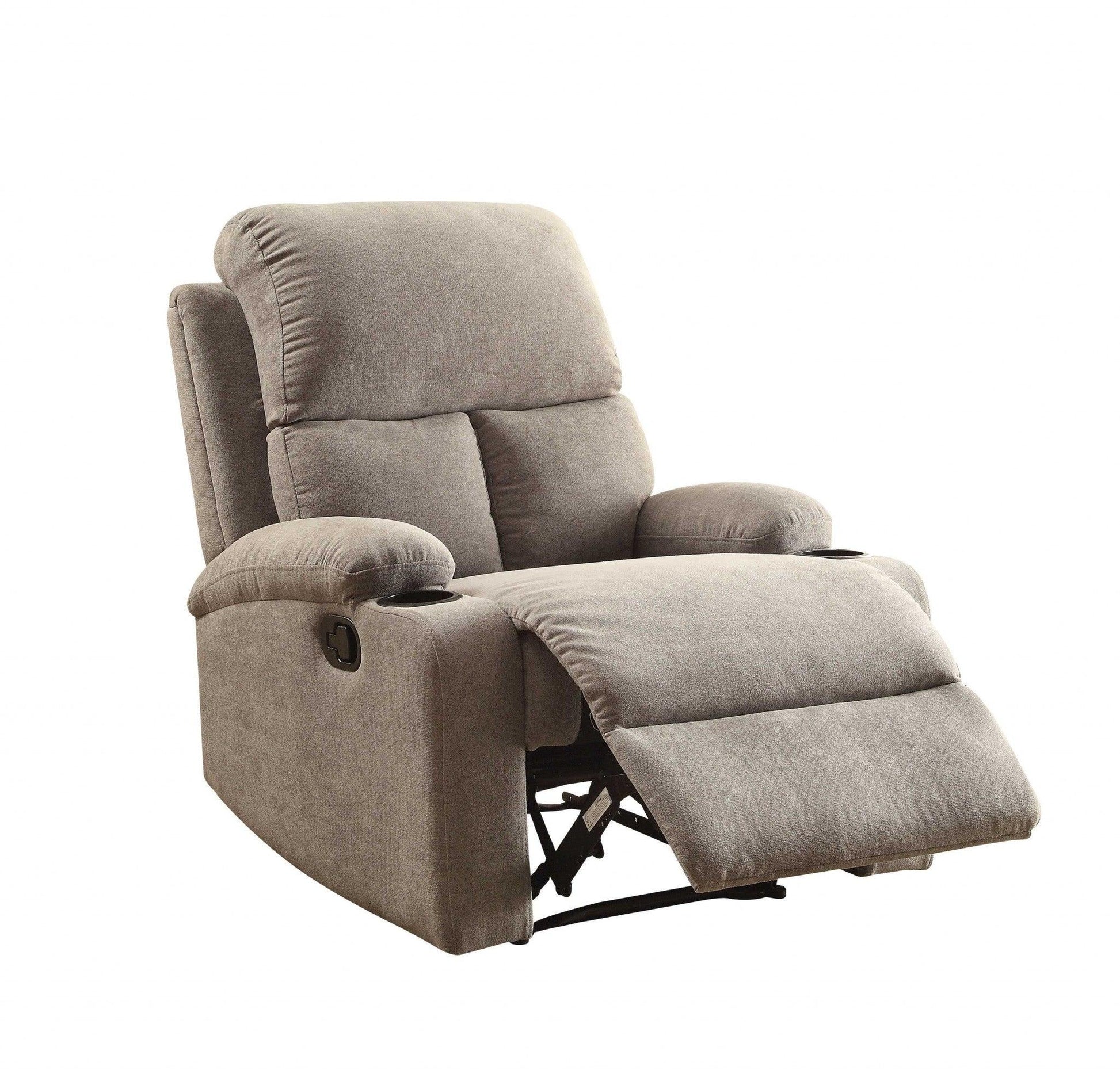 32" X 37" X 39" Blue Linen Fabric Recliner - AFS