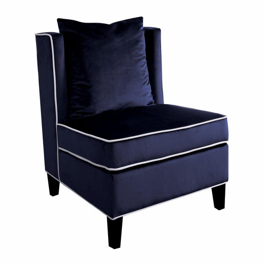 29" X 32" X 39" Dark Blue Velvet Accent Chair - AFS
