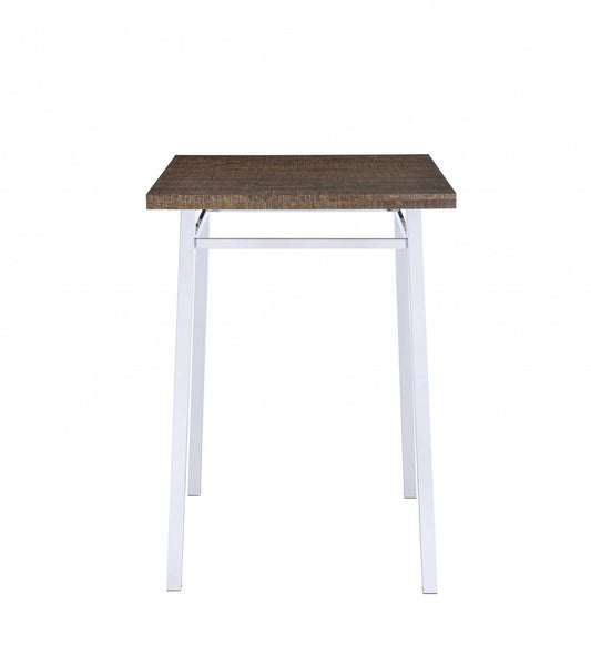 30" X 30" X 42" Oak And Chrome Bar Table - AFS