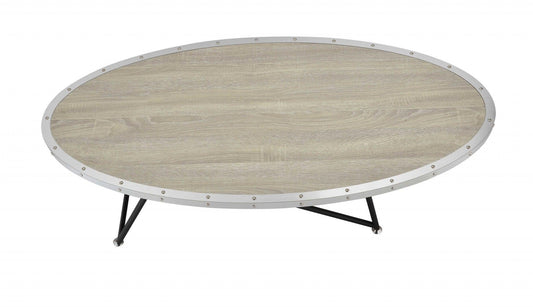 46" X 23" X 15" Weathered Gray Oak Particle Board Coffee Table - AFS