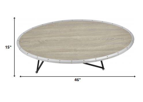 46" X 23" X 15" Weathered Gray Oak Particle Board Coffee Table - AFS