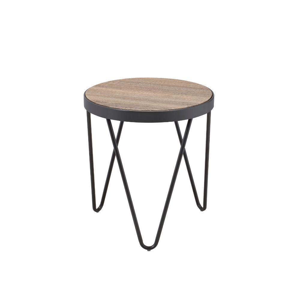 Rustic Weathered Gray Oak End Table - AFS