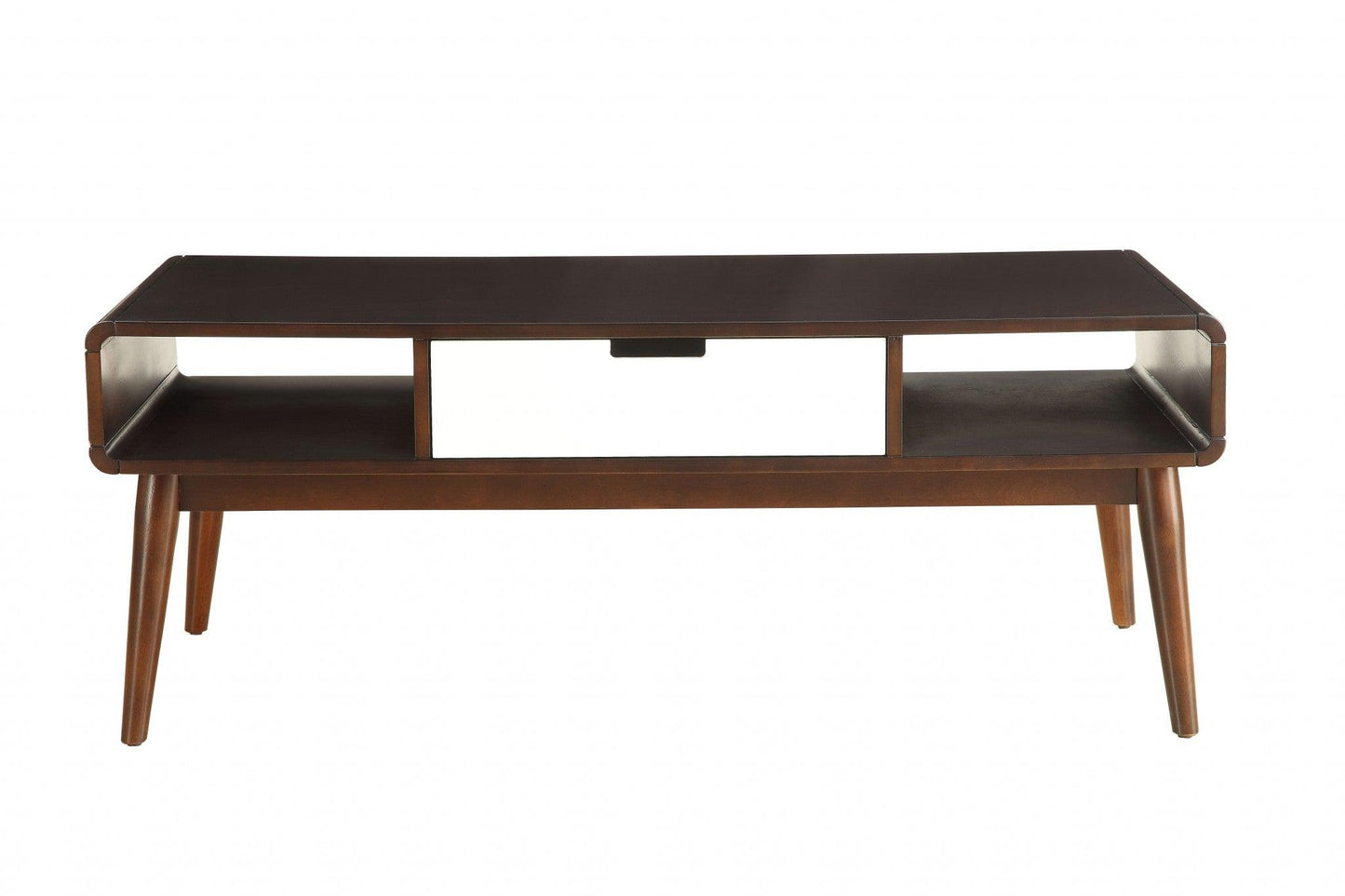 47" X 24" X 18" Walnut And White Coffee Table - AFS