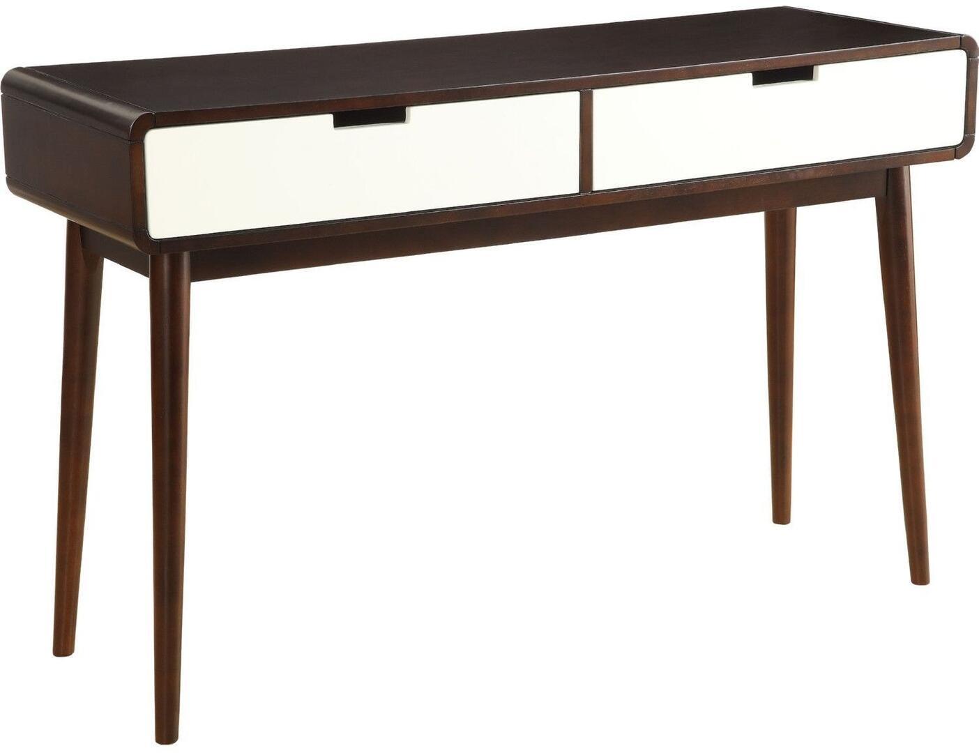 Mahogony and White Double Drawer Console Table - AFS