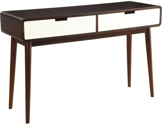 Mahogony and White Double Drawer Console Table - AFS