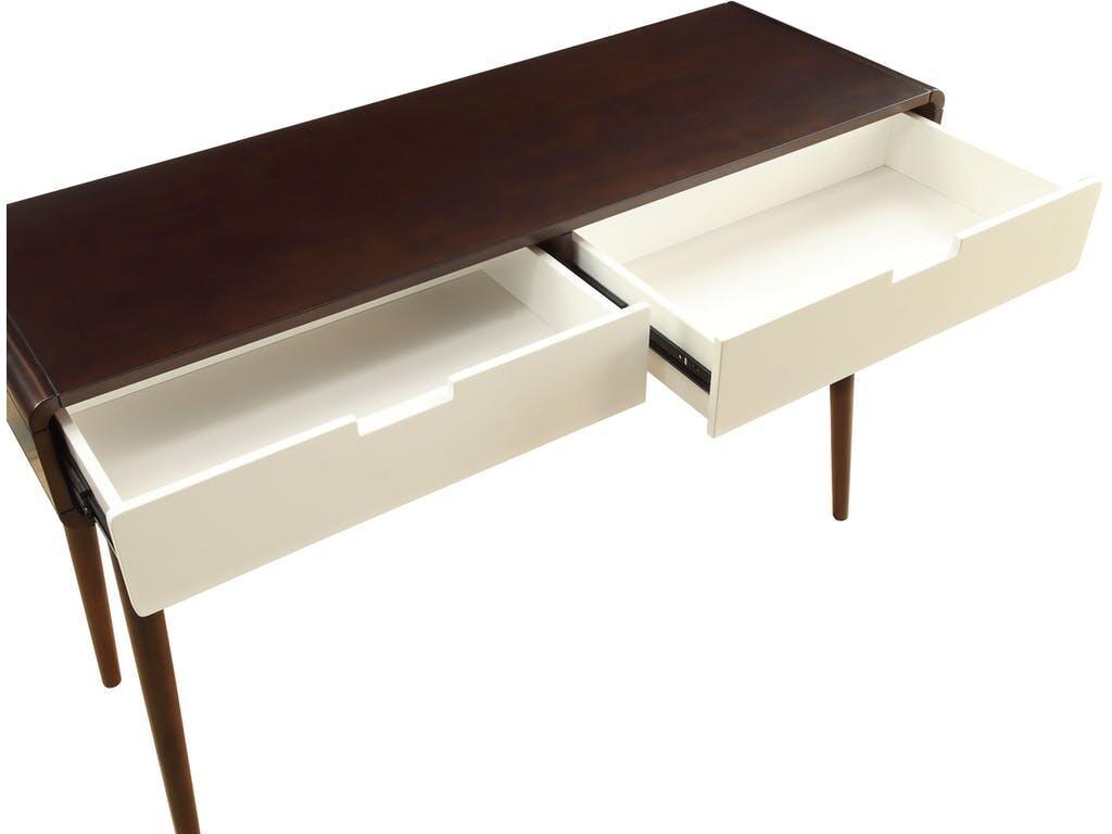 Mahogony and White Double Drawer Console Table - AFS