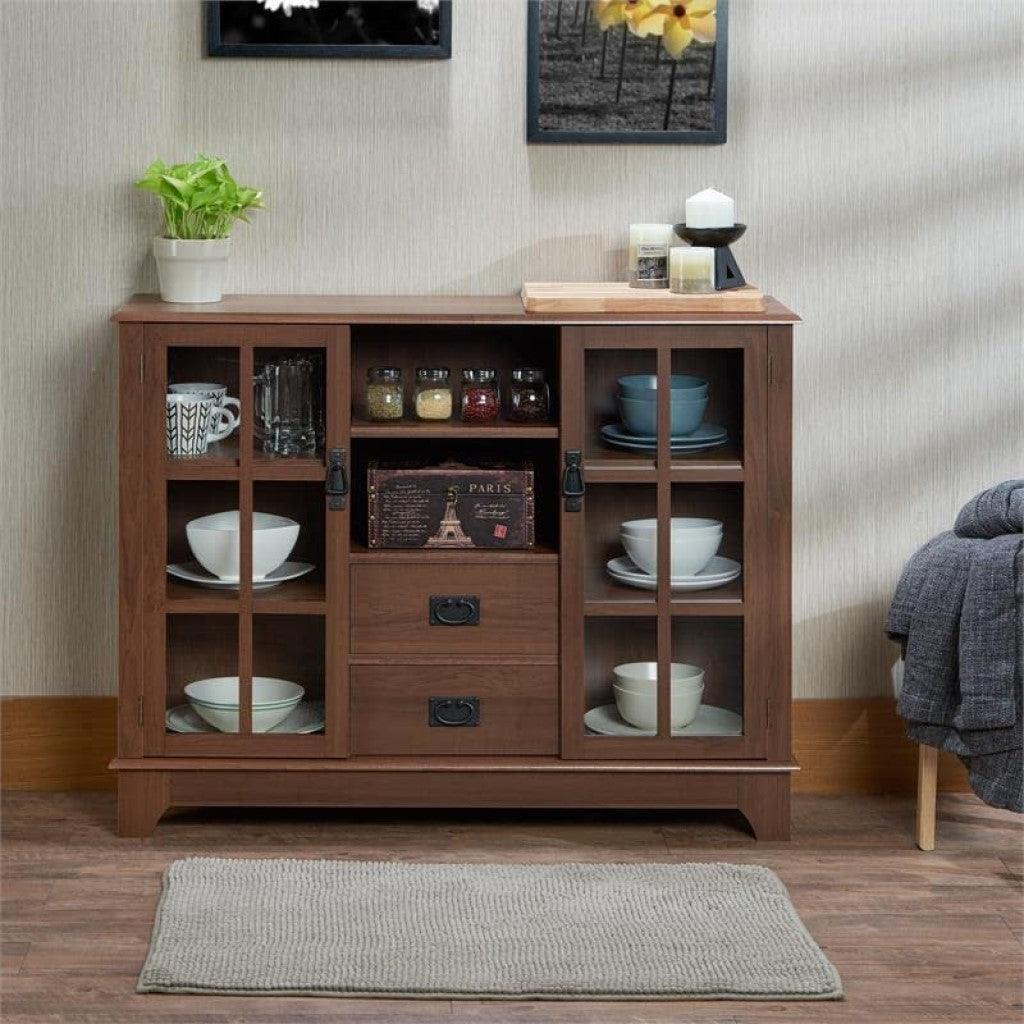 42" X 12" X 32" Walnut Mdf Cabinet - AFS