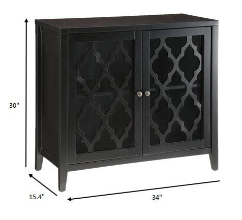 34" X 15.4" X 30" Black Mdf Cabinet - AFS