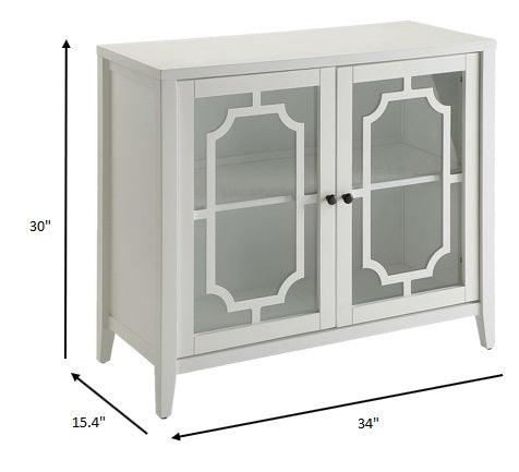 34" X 15.4" X 30" White Mdf Cabinet - AFS