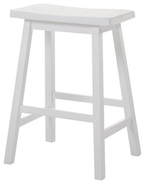 18" X 16" X 29" White Rubber Wood Bar Stool (Set-2) - AFS