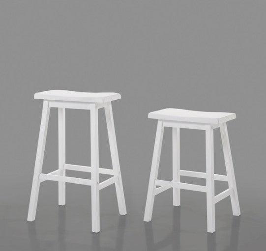 18" X 16" X 29" White Rubber Wood Bar Stool (Set-2) - AFS