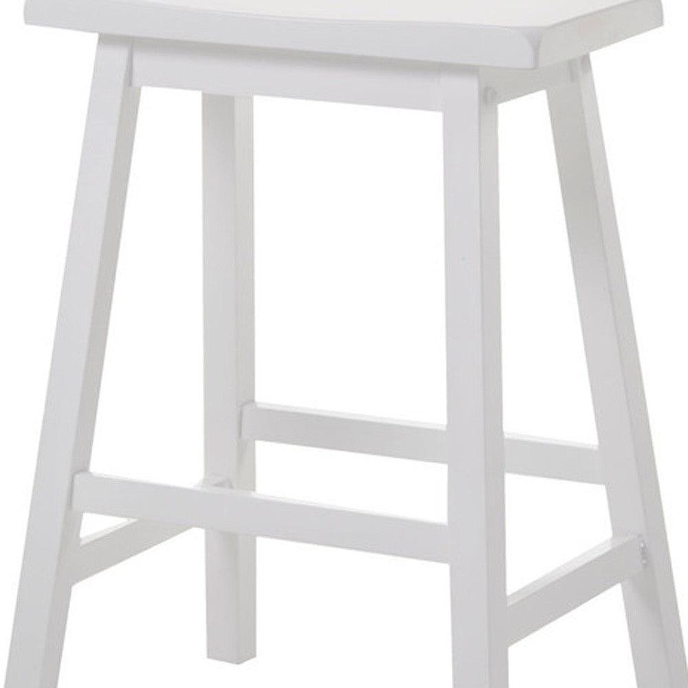 18" X 16" X 29" White Rubber Wood Bar Stool (Set-2) - AFS