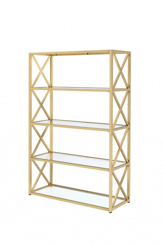 72" Geometric Bookcase Back Open With Frame - AFS