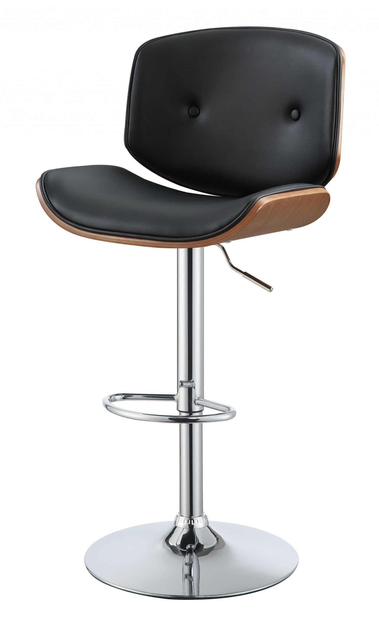 Contemporary Black And Walnut Adjustable Stool - AFS