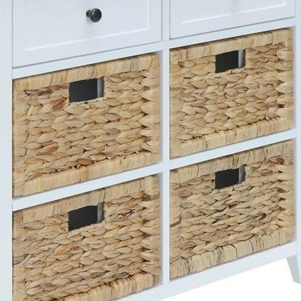 30" X 13" X 28" White Wood Veneer 6 Drawers Accent Chest - AFS