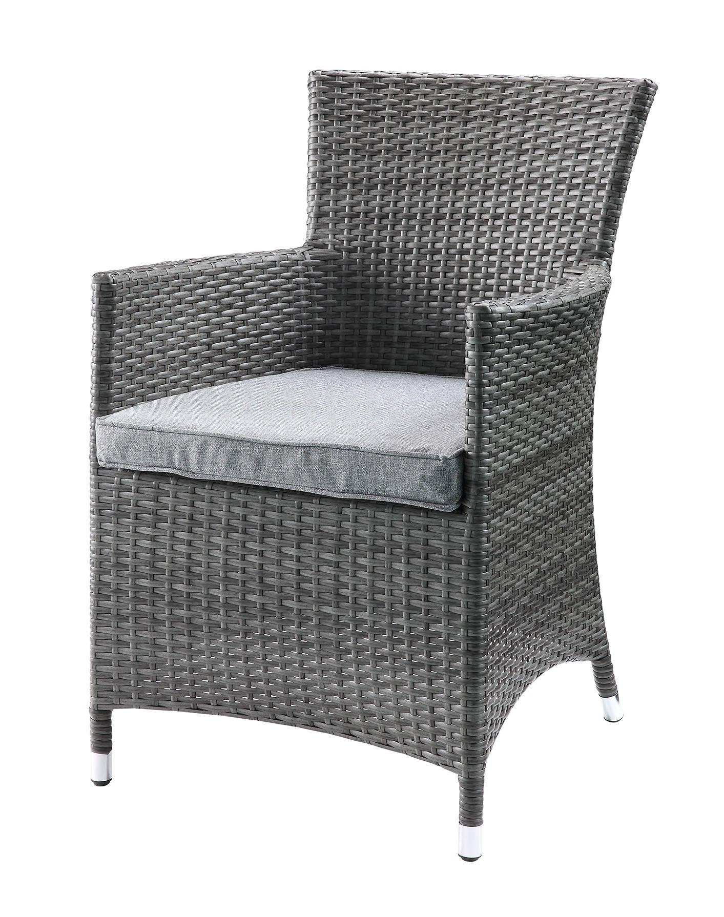 Updated Modern 3 Piece Gray Highback Wicker Patio Set - AFS
