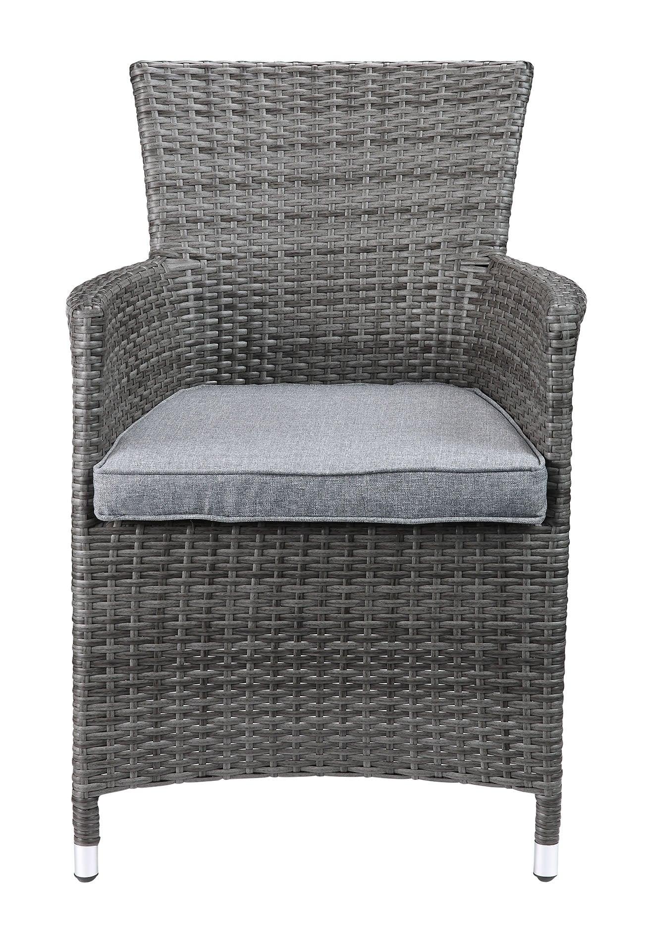 Updated Modern 3 Piece Gray Highback Wicker Patio Set - AFS