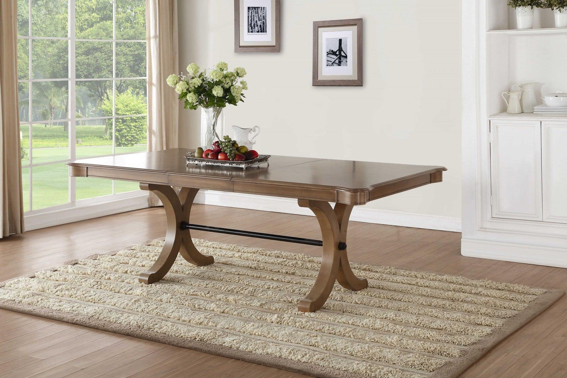 64-88" X 44" X 30" Gray Oak Dining Table - AFS