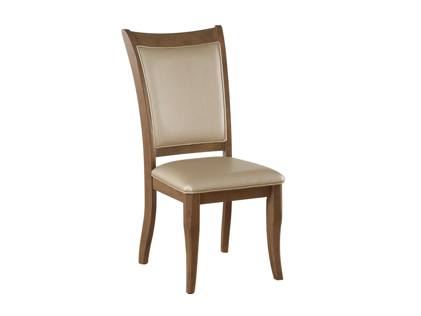 23" X 19" X 40" 2pc Beige Leatherette And Gray Oak Side Chair - AFS