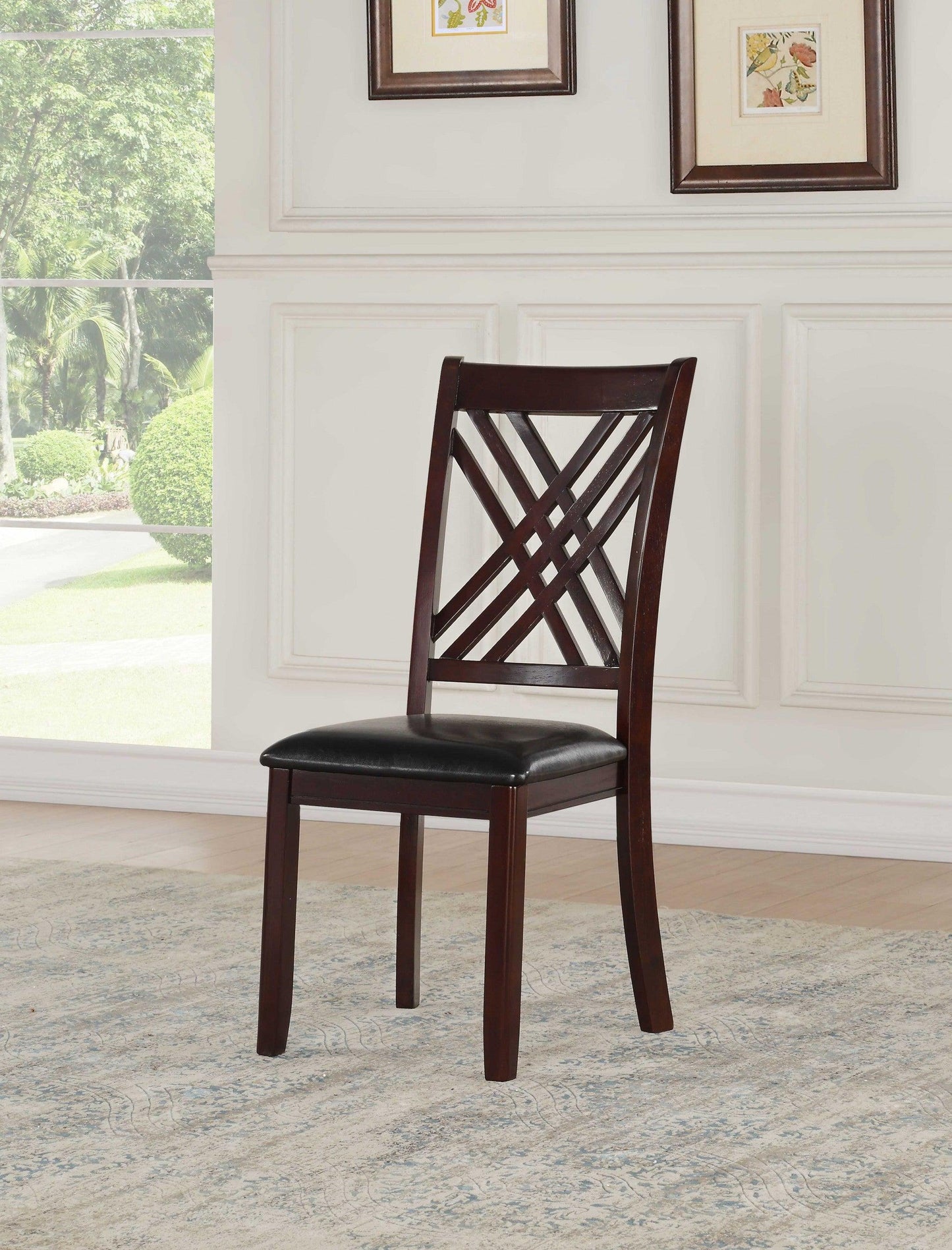 18" X 22" X 41" 2pc Black And Espresso Side Chair - AFS