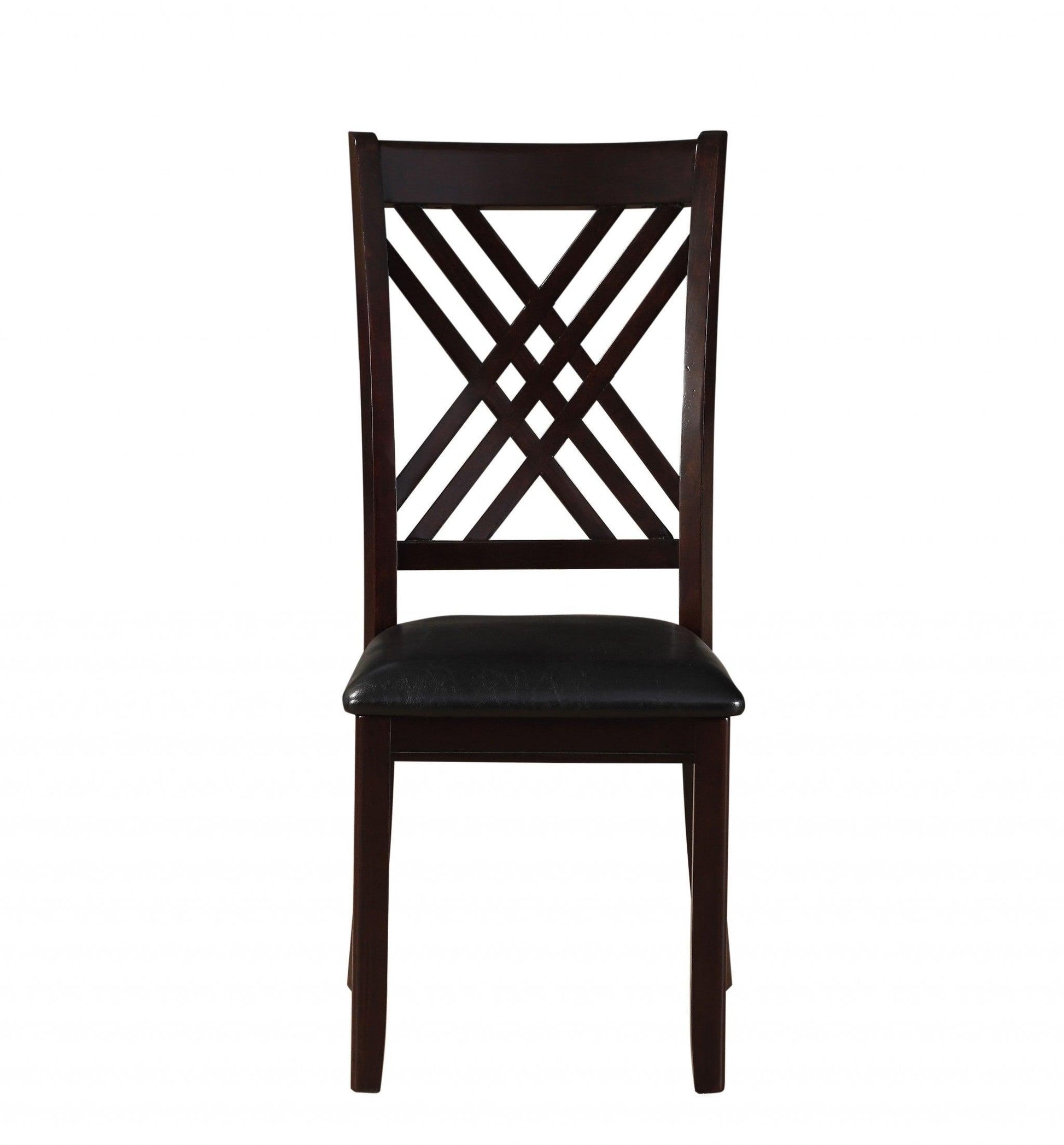 18" X 22" X 41" 2pc Black And Espresso Side Chair - AFS