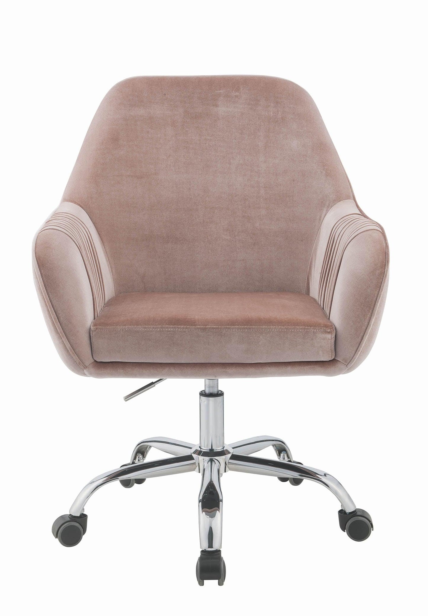 Stylish Mauve Rose Velvet Office Desk Chair on Wheels - AFS